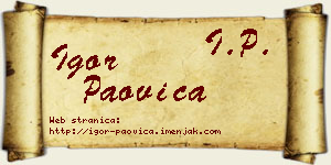 Igor Paovica vizit kartica